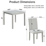 Dining Table Set With Crystal Decoration And Upholstered Chairs