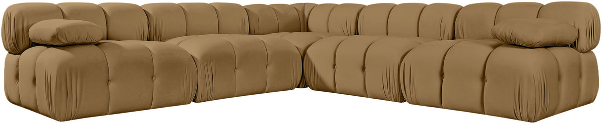 Orin - Velvet Fabric 5 Piece Modular Sectional