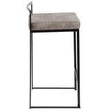 Fuji - Contemporary Stackable Counter Stool (Set of 2) - Black / Stone