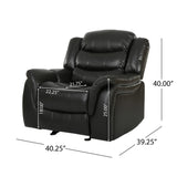 Classic Design Recliner, Upholstery Recliner, Glider Recliner - Black Berry