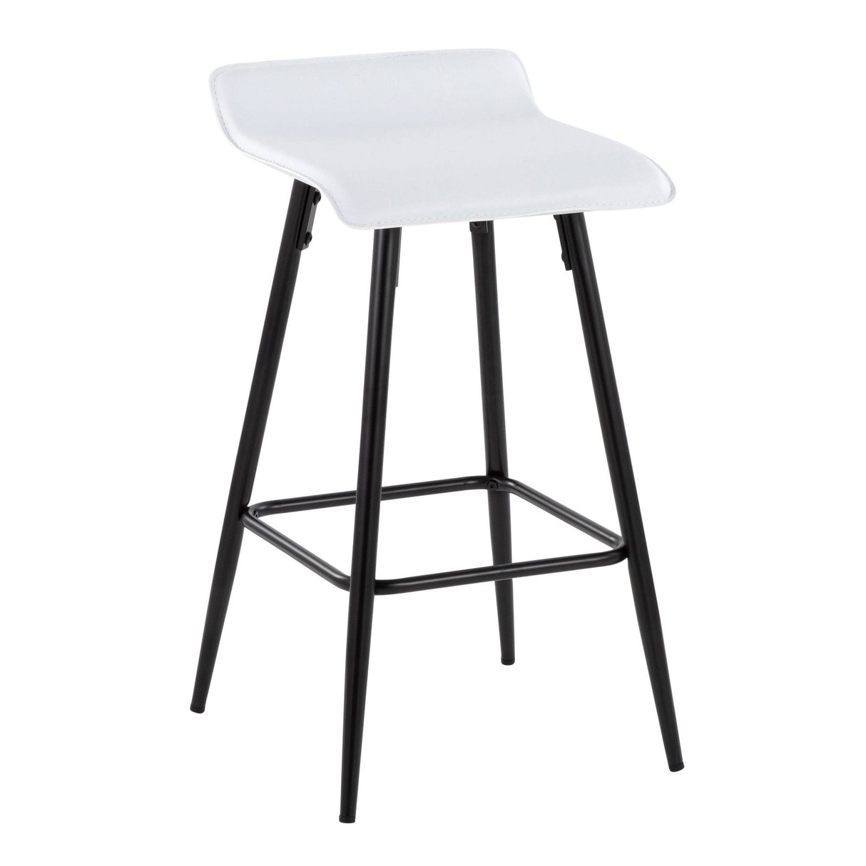 Ale - Contemporary Fixed Height Counter Stool (Set of 2) - Black Steel Frame