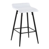 Ale - Contemporary Fixed Height Counter Stool (Set of 2) - Black Steel Frame