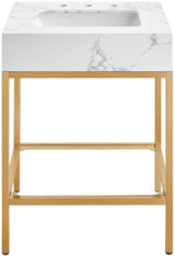 Marmo - Engineered Marble Bathroom Vanity With Gold Base