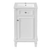Bathroom Vanity With Sink, Cabinet, Soft-Closing Door, Adjustable Shelf - White
