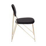 Gwen - Chair - Gold Metal With Black Velvet (Set of 2)