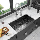 Farmhouse Kitchen Sink, Stainless Steel, Apron Front