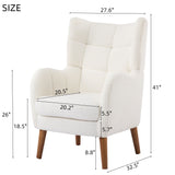 Accent Chair With Birch Wood Legs - White