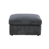 Oversized Ottoman Footrest Extra Seat Living Room - Dark Gray