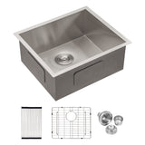 Modern Undermount Stainless Steel Kitchen Sink 16 Gauge, Deep Single Bowl