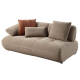 Carrick - Sectional Sofa With 6 Pillows - Beige Sandwich Mesh Fabric