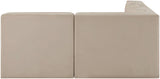 Rummi - Armless Velvet Performance Fabric Upholstered 4 Piece Modular Sectional