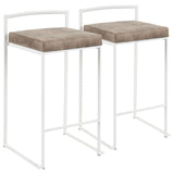 Fuji - Contemporary Stackable Counter Stool (Set of 2) - White Frame