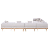 Laguna - 7 Piece Resilient Water Resistant Fabric 142" Upholstered Outdoor Patio Modular Sectional