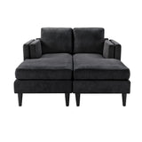 Chaise Lounge Sofa Bed With Dual Layer Armrests For Living Room