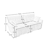 Modern Sofa & Pillows, Textured Cover, High Rebound Cushions