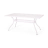 Celestine - Outdoor Cast Aluminum Dining Table With Floral Lattice Design And Umbrella Holder