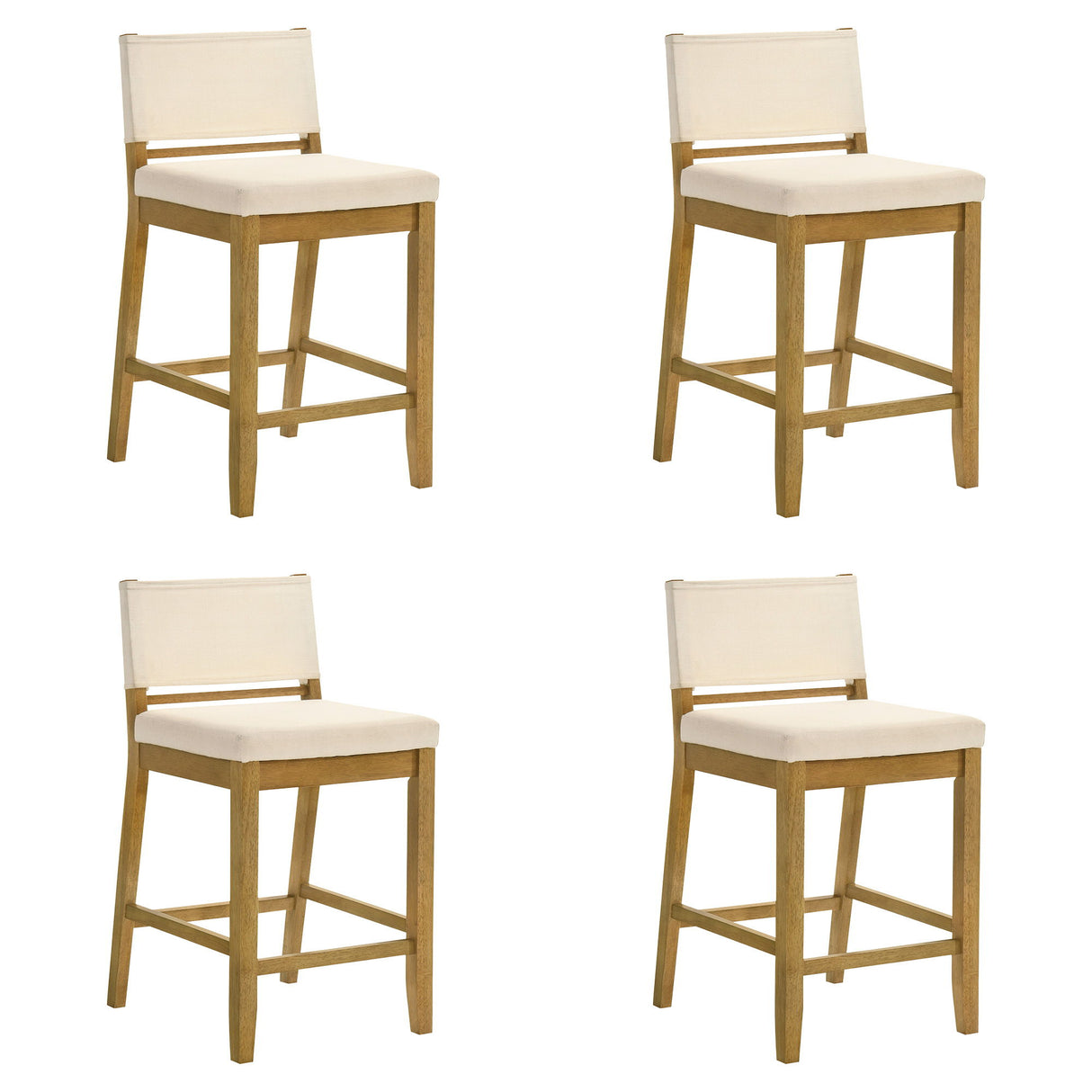 Yaneli - Contemporary Natural Wood Counter Height Kitchen Bar Stool