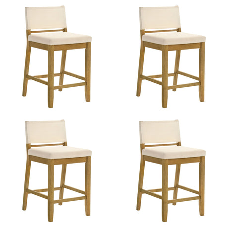 Yaneli - Contemporary Natural Wood Counter Height Kitchen Bar Stool