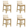 Yaneli - Contemporary Natural Wood Counter Height Kitchen Bar Stool