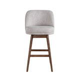 Sadie - Solid Wood Upholstered 30" Bar Height Swivel Barstool