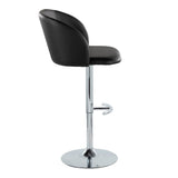 Fran - Adjustable Barstool (Set of 2) - Black Faux Leather