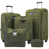 Softside Luggage 3 Piece Set With Duffel Bag 22" / 26" / 30" Lightweight Expandable Spinner Travel Case - Army Green
