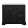 Bathroom Vanity With Sink, Soft-Close Doors, Adjustable U-Shelf, 3 Drawers