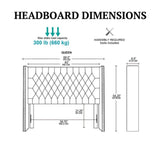 Transitional Upholstery Headboard With Tufted Buttons And Nailhead Trim