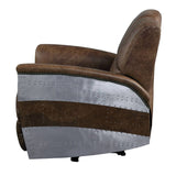 Brancaster - Power Motion Recliner - Retro Brown Top Grain Leather & Aluminum