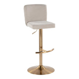 Henry - Adjustable Barstool With Swivel - Gold Metal (Set of 2)