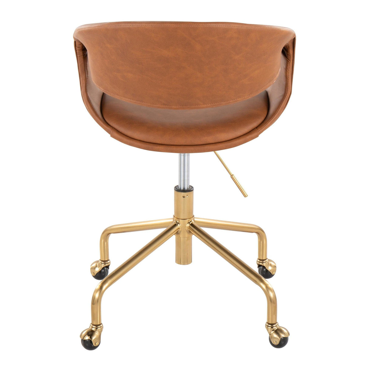 Curvo - Upholstered Task Chair - Gold Metal Base