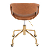 Curvo - Upholstered Task Chair - Gold Metal Base
