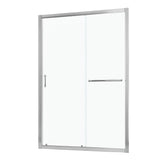 Single Sliding Bypass Shower Door, Tempered Glass Enclosure