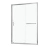 Single Sliding Bypass Shower Door, Tempered Glass Enclosure