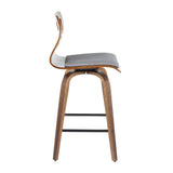 Folia - Fixed Height Swivel Counter Stool (Set of 2) - Walnut Wood
