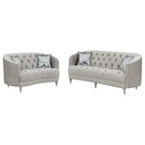 Elliston - 2 Piece Living Room Set With Upholstery Nailhead Trim - Gray