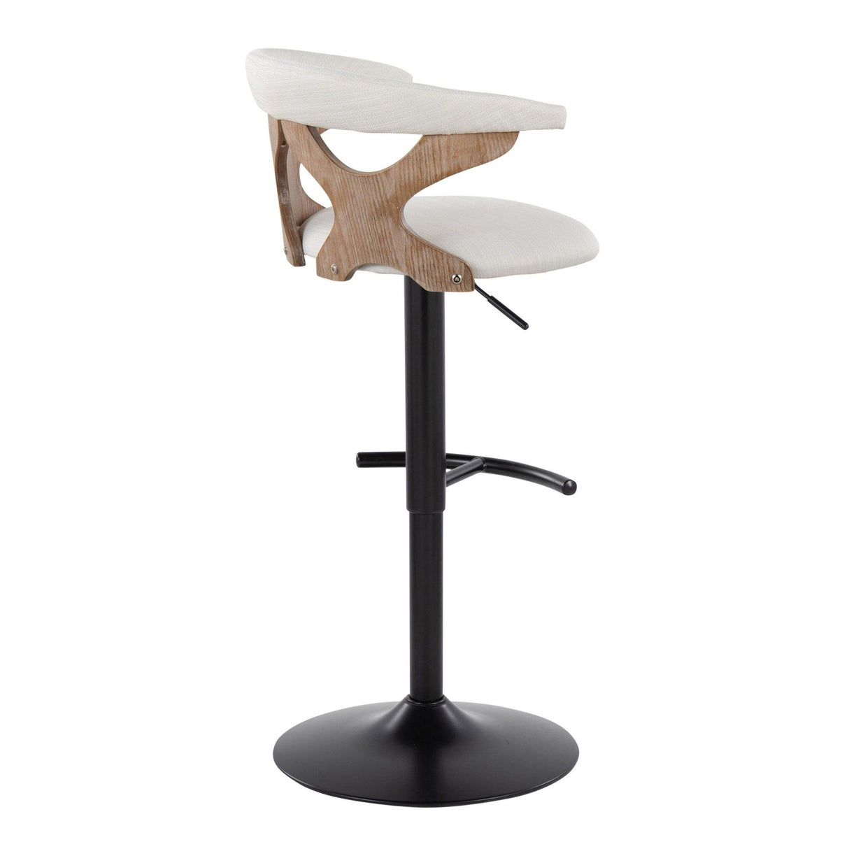 Gardenia - Adjustable Barstool (Set of 2) - Black Base & Brown Backrest