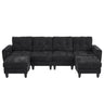 Modular Sectional Sofa With Movable Ottomans, USB Ports & Side Tables