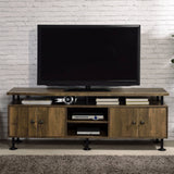 Ensata II - TV Stand - Rustic Oak & Black