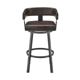 Cohen - 26" Counter Height Swivel Bar Stool - Java Brown Finish And Faux Leather
