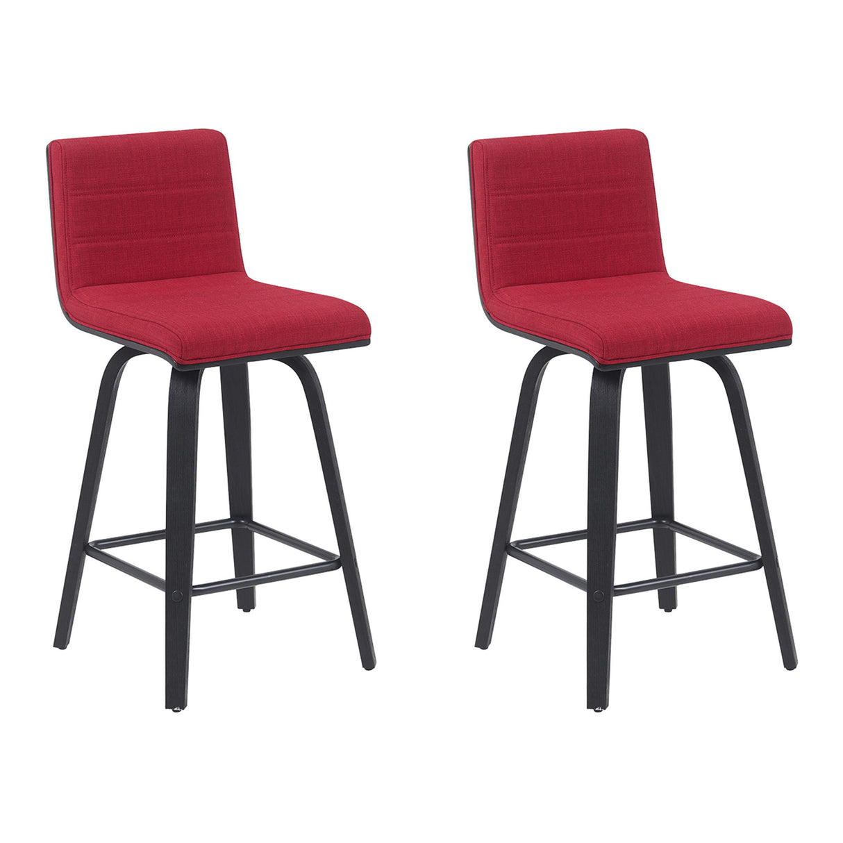 Vienna - Modern Counter Height Swivel Bar Stool - Black Brushed Wood Frame