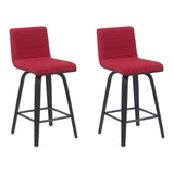 Vienna - Modern Counter Height Swivel Bar Stool - Black Brushed Wood Frame