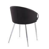 Claire - Contemporary/Glam Chair (Set of 2) - Chrome And Black Faux Leather