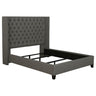 Lendra - Upholstered Wingback Bed With Tufted Headboard