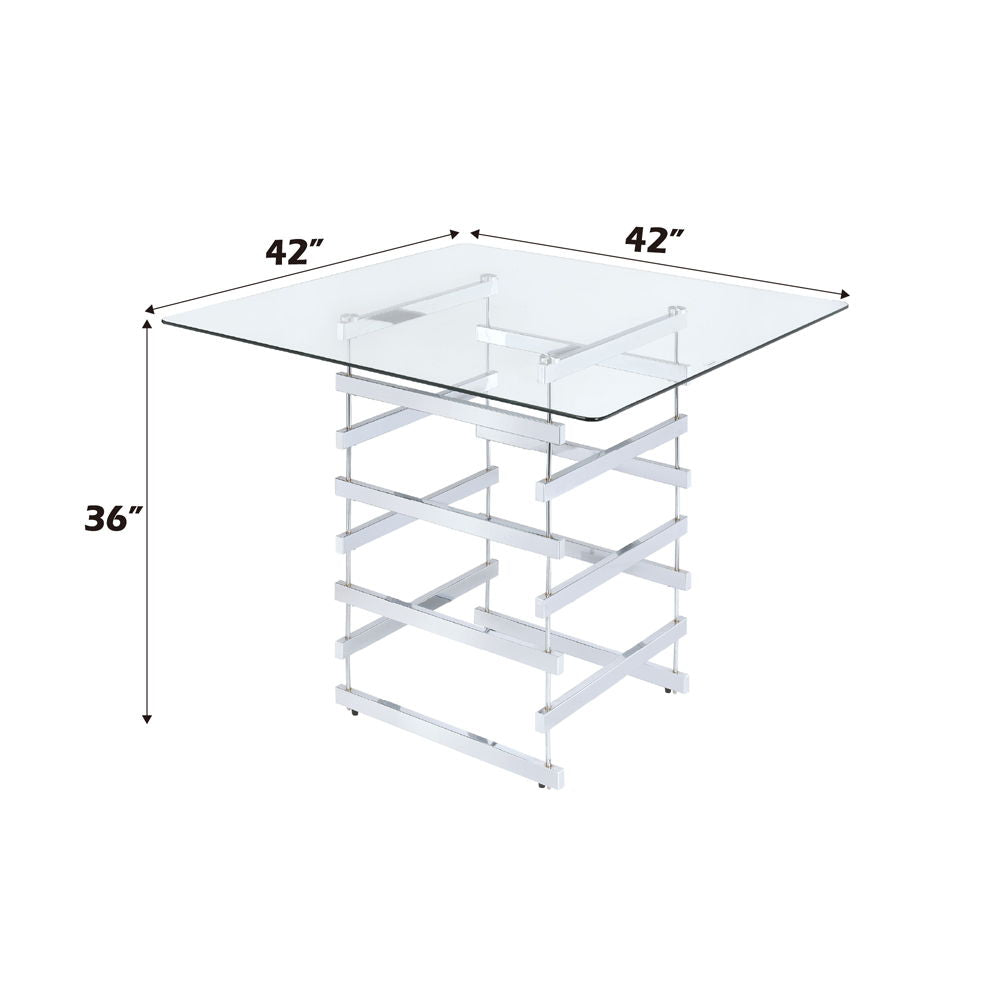 Nadie - Counter Height Table - Clear Glass Top & Black
