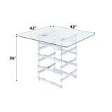 Nadie - Counter Height Table - Clear Glass Top & Black