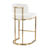 Demi - Fixed-Height Barstool (Set of 2) - Gold Metal Base