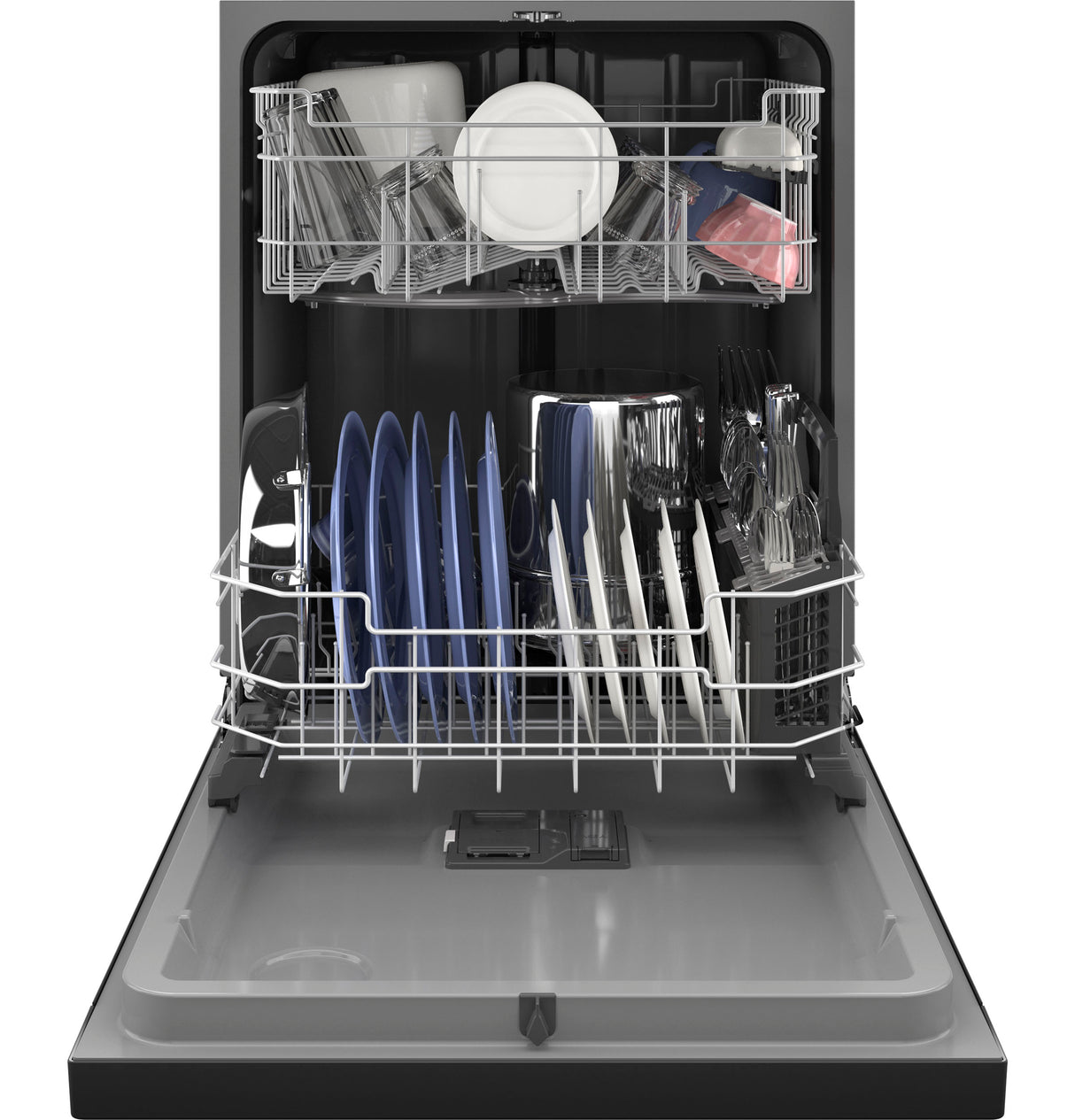 GE(R) ENERGY STAR(R) Front Control with Plastic Interior Dishwasher with Sanitize Cycle & Dry Boost - (GDF550PGRBB)