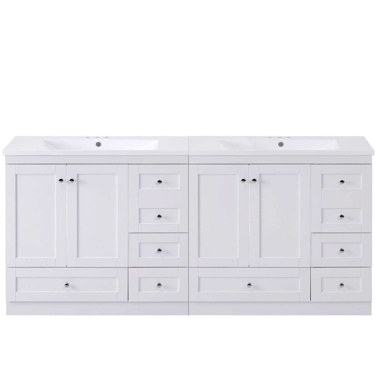 Shaker Free Standing Bathroom Vanity Cabinet With Sink, Soft Close Drawers, Soft Close Doors