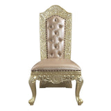 Vatican - Side Chair (Set of 2) - Synthetic Leather & Champagne Silver